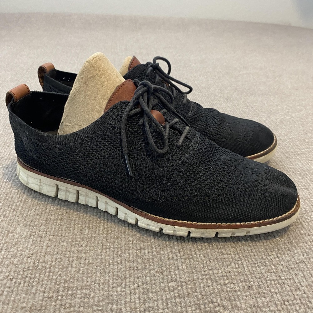 Cole Haan Zerogrand Shoes Black Knit Grand.OS Sneakers C24948 Mens Size 9.5